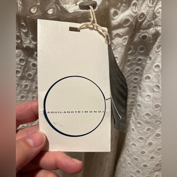 AQUILANO RIMONDI Italy ladies white eyelet skirt-L-GORGEOUS! - Picture 5 of 11